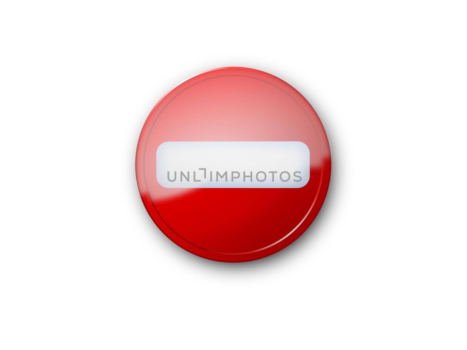 red prohibited direction sign on white background - 3d rendering