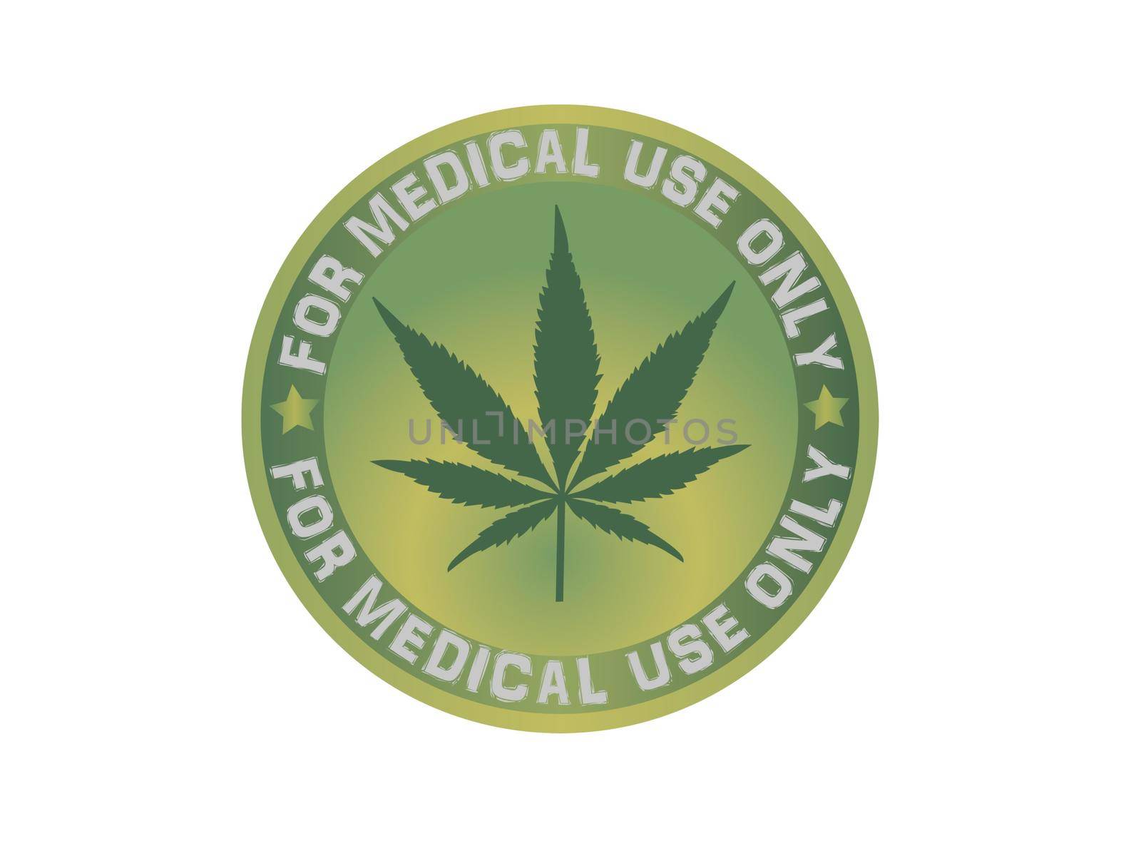 round medical cannabis logo on white background - 3d rendering by mariephotos