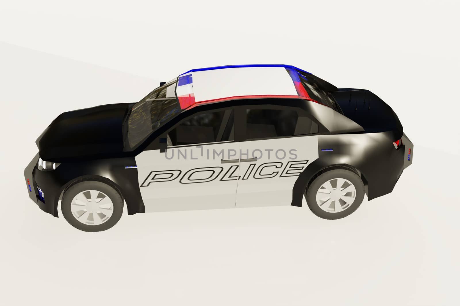 3d illustration of a modern police car. Sporty style by giuseppe_capellupo