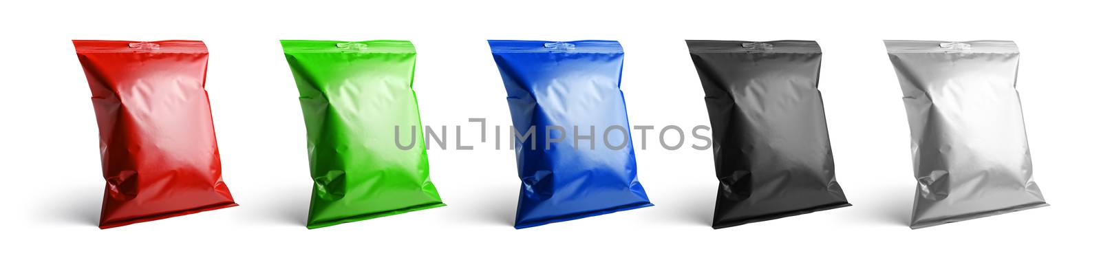 A set of packages in different colors for your design.