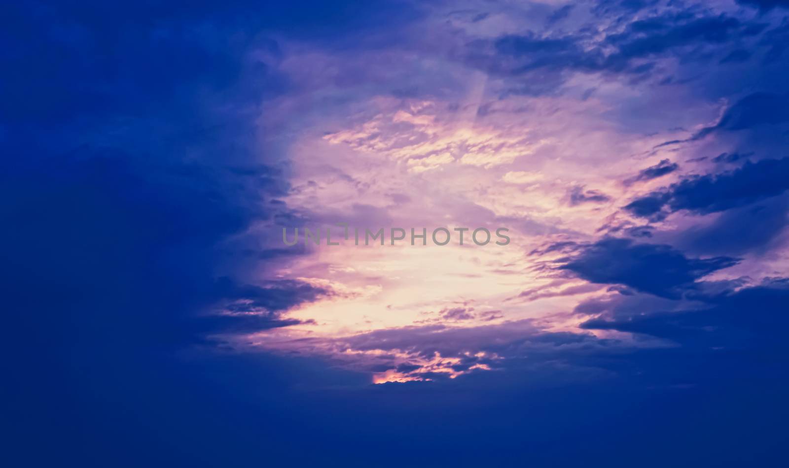 Dramatic cloudy sky at sunrise, nature and background