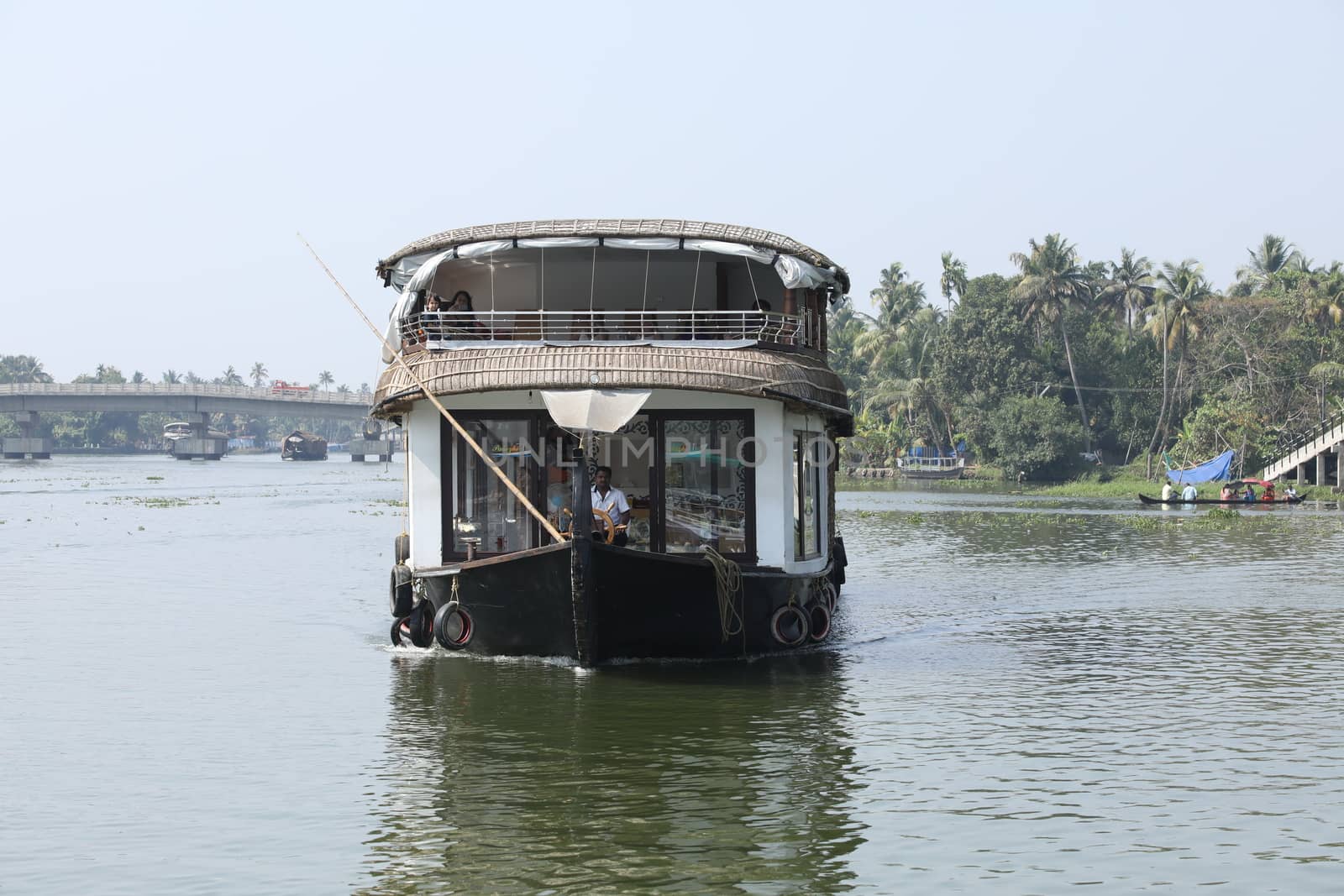 Tourist's Boat Kerala India by rajastills