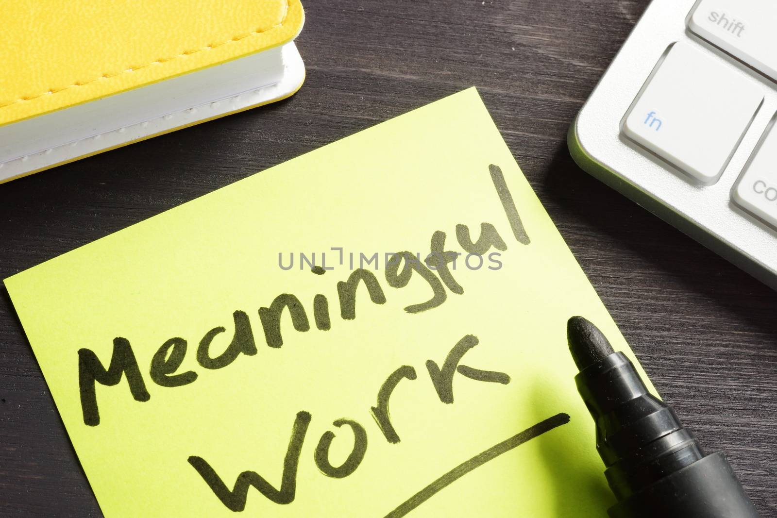 Meaningful Work written on a memo stick.