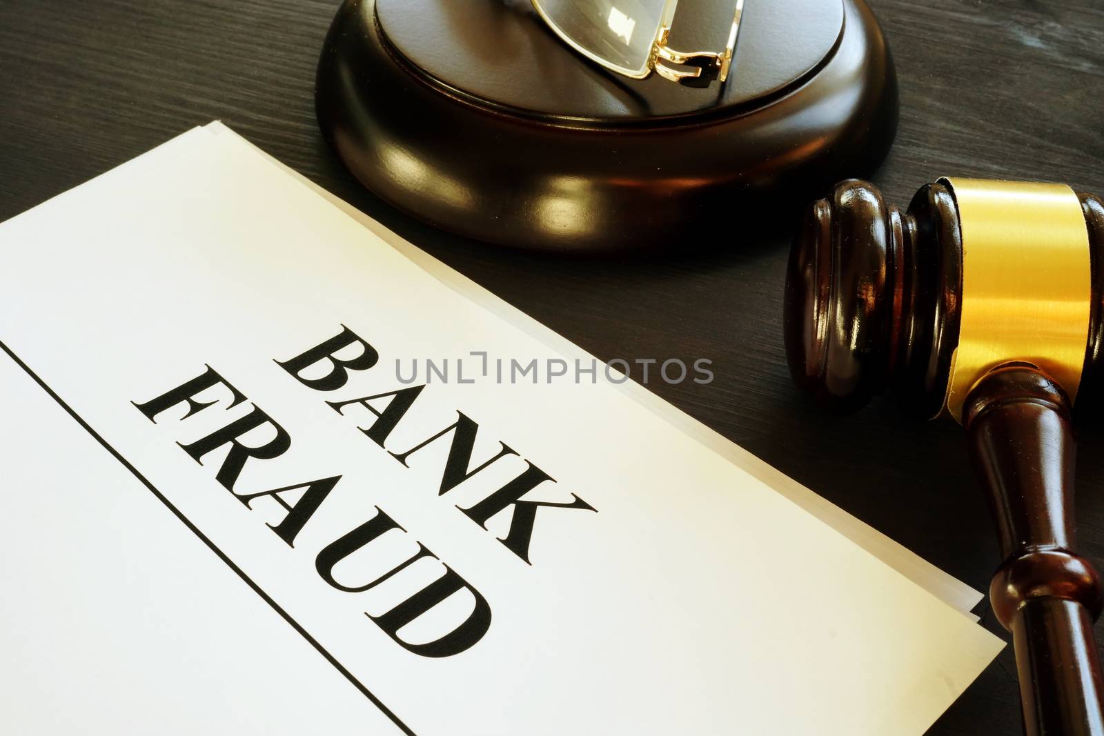 Documents about Bank fraud in a court.