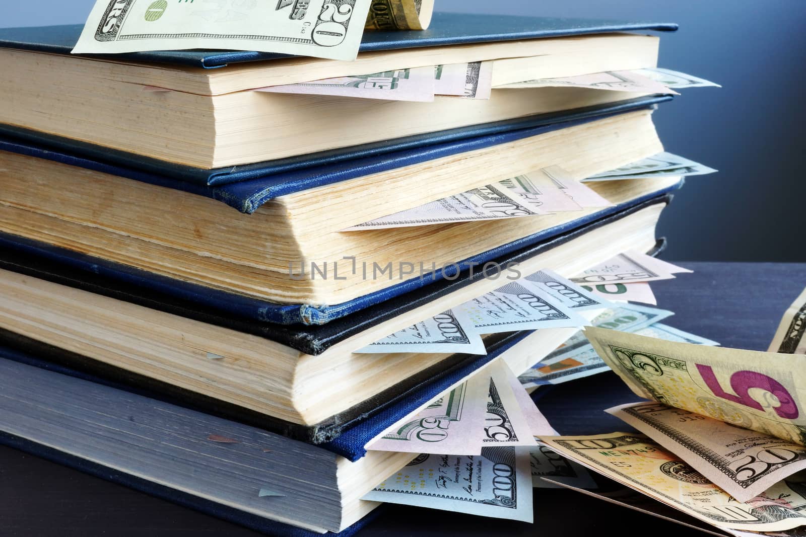 Home finances. Retirement savings. Book with money inside. by designer491