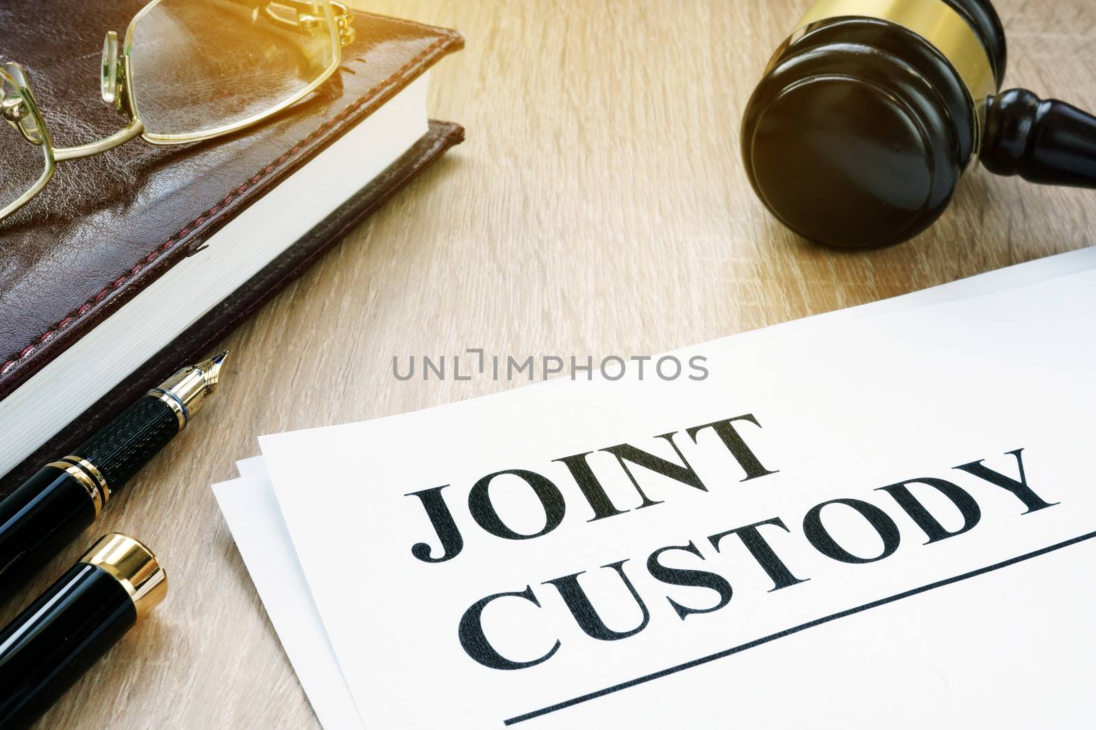 Joint custody and gavel in a court. by designer491