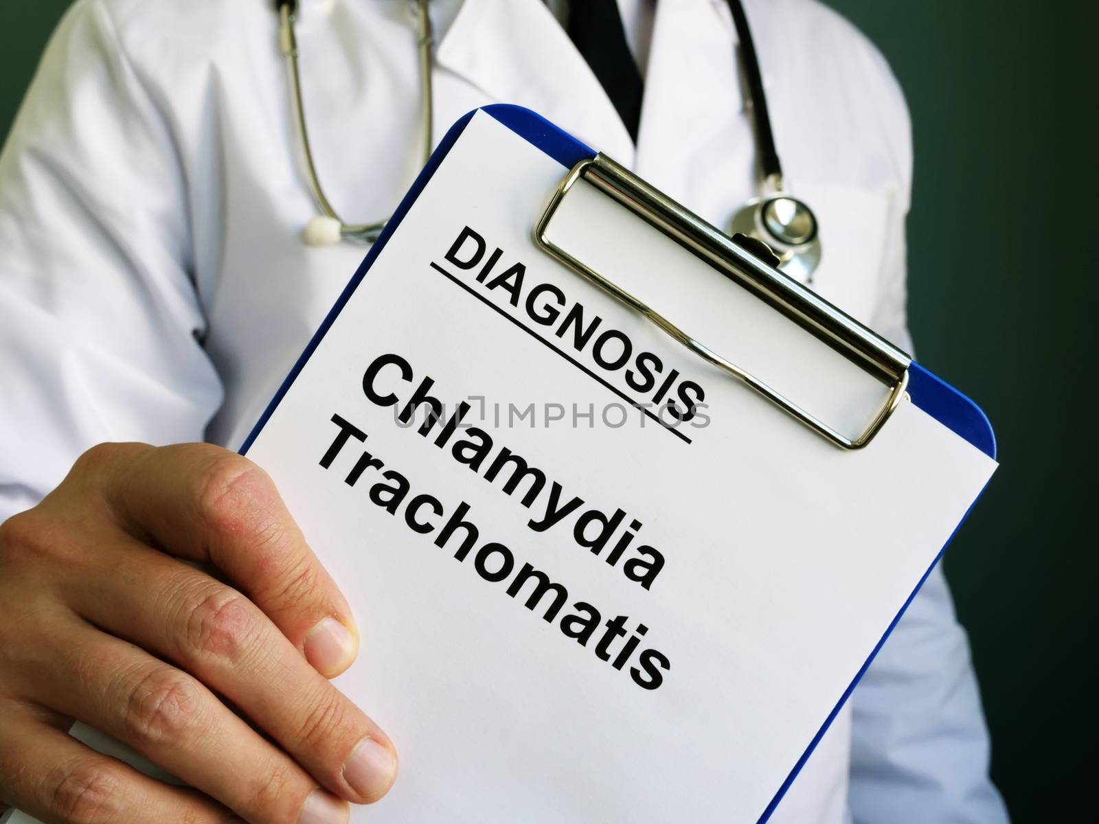 Chlamydia trachomatis diagnosis in the hands of the doctor. by designer491