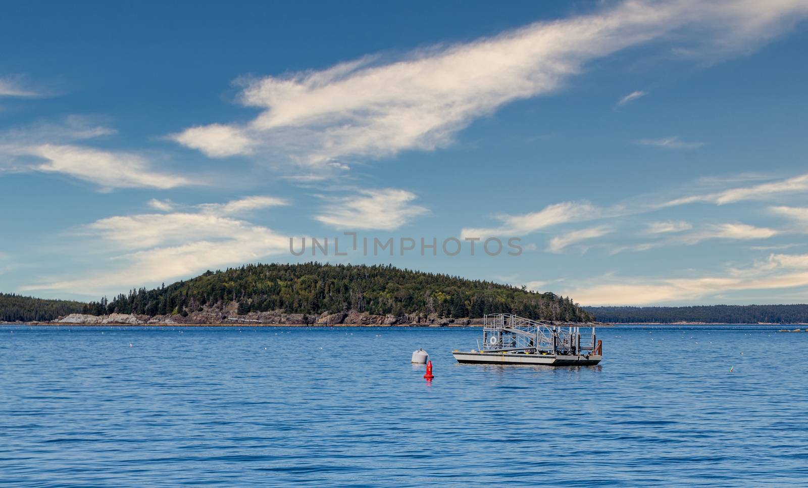 A Boat Boarding Ramp Moored in Harbor