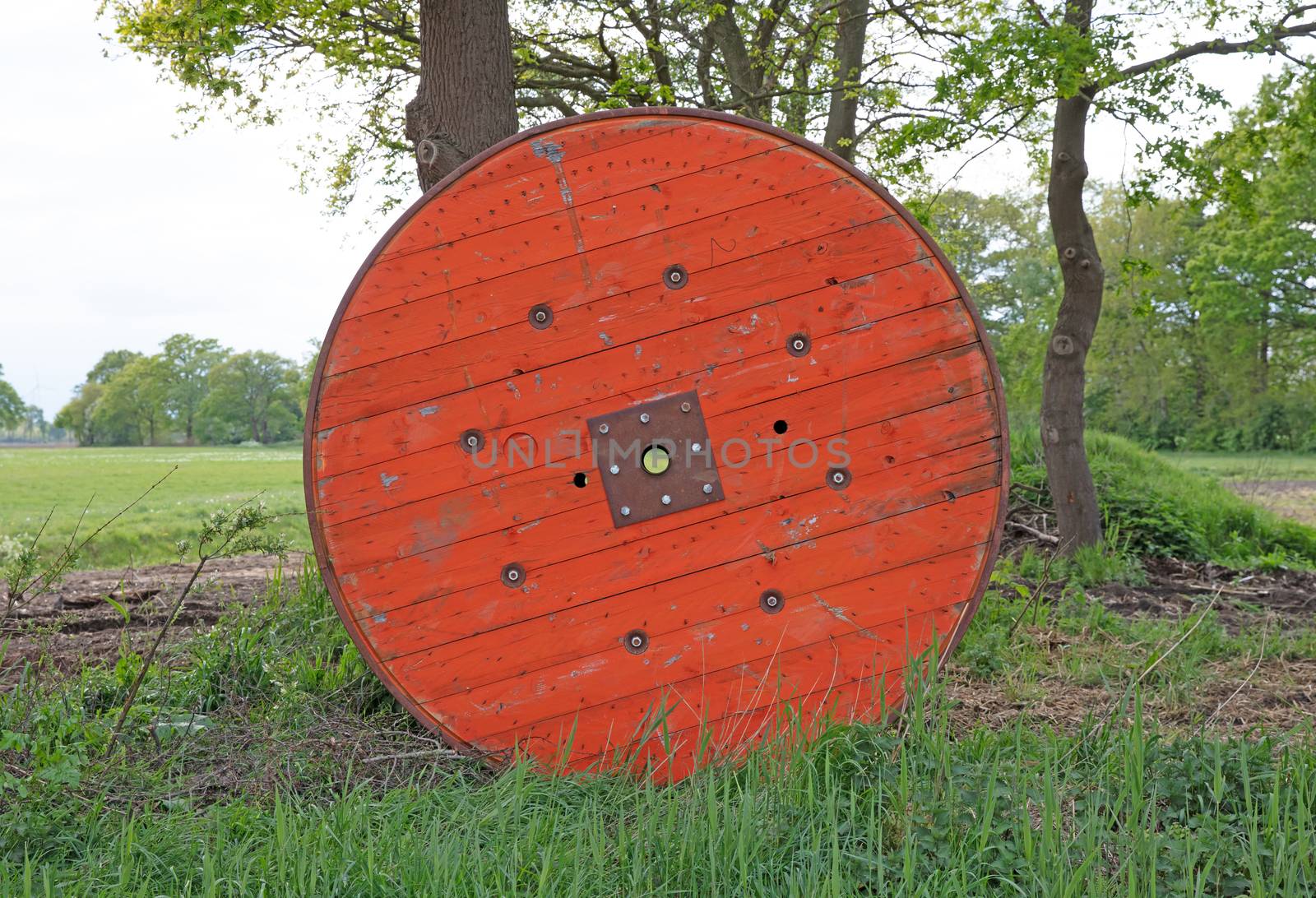 Huge roll of cable for underground cable installation, the Netherlands