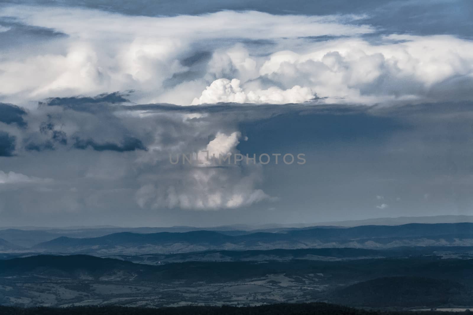 Road from Widelki to Tarnica through Bukowe Berdo in the Bieszczady Mountains in Poland