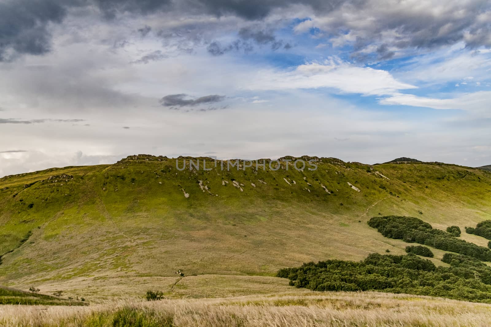 Road from Widelki to Tarnica through Bukowe Berdo in the Bieszczady Mountains in Poland