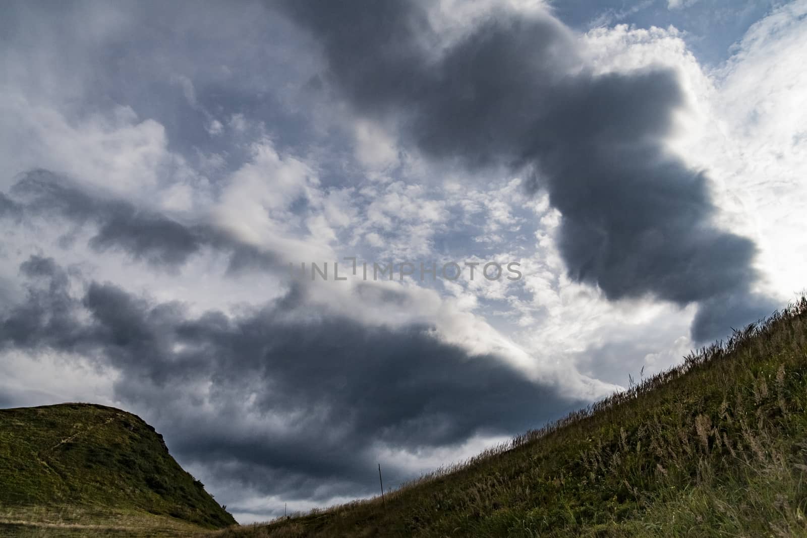 Road from Widelki to Tarnica through Bukowe Berdo in the Bieszczady Mountains in Poland