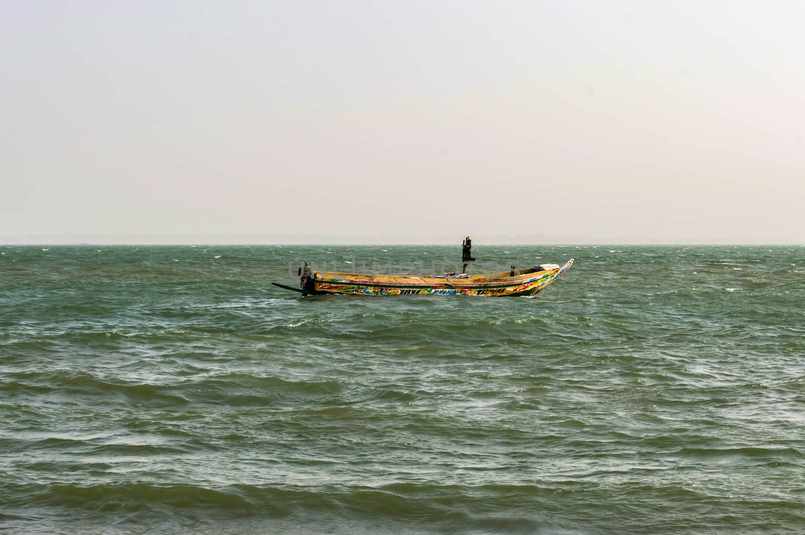 Colorful fishing boat in Banjul, capital of The Gambia, West Africa