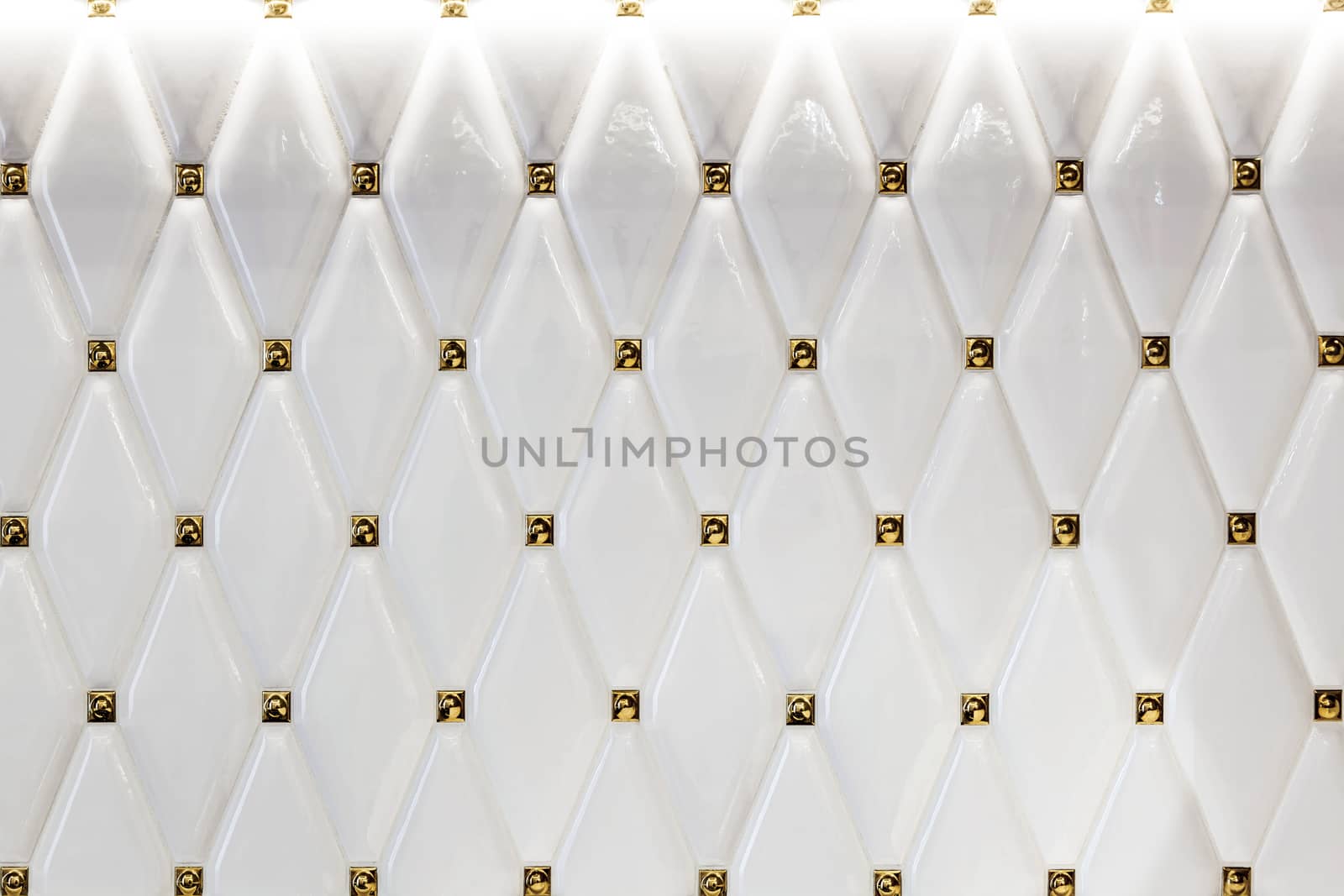Decorative background with white tiles on the wall. by sveter