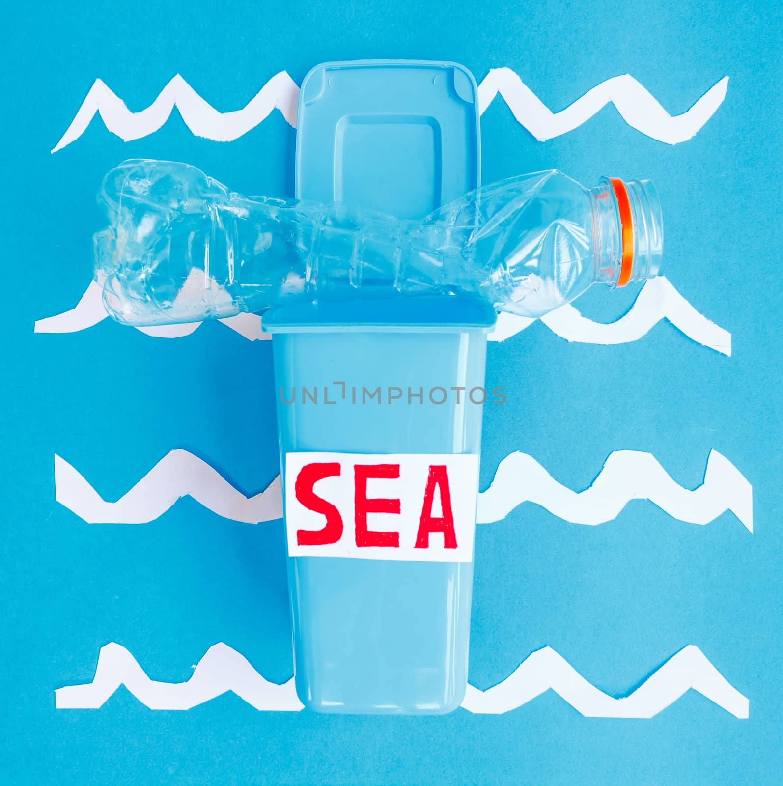 concept of sea pollution by grancanaria