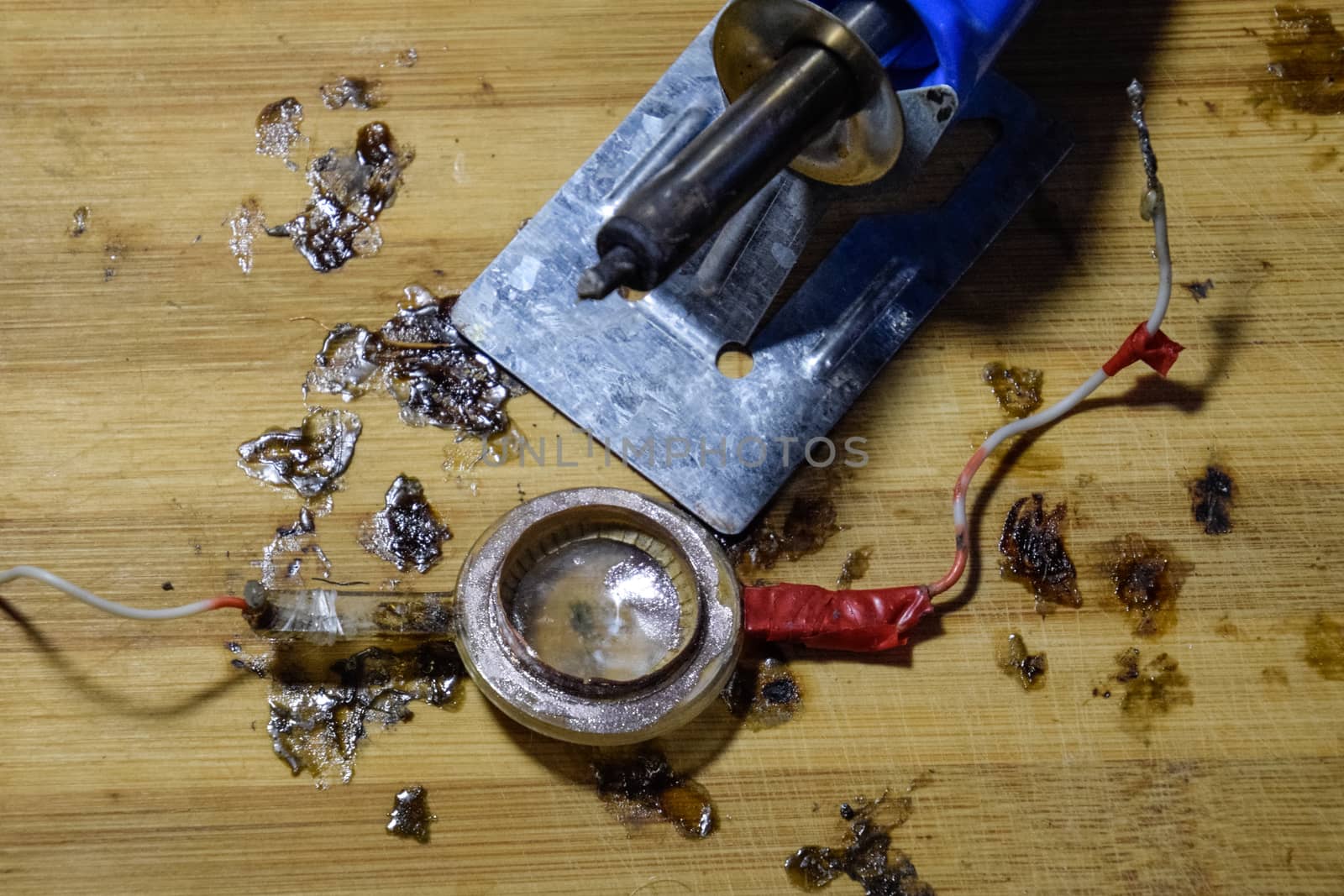 Speaker repair, disassembled speaker. High-frequency speaker 6GDV-7-16 on a white background. A component of a three-way speaker system.