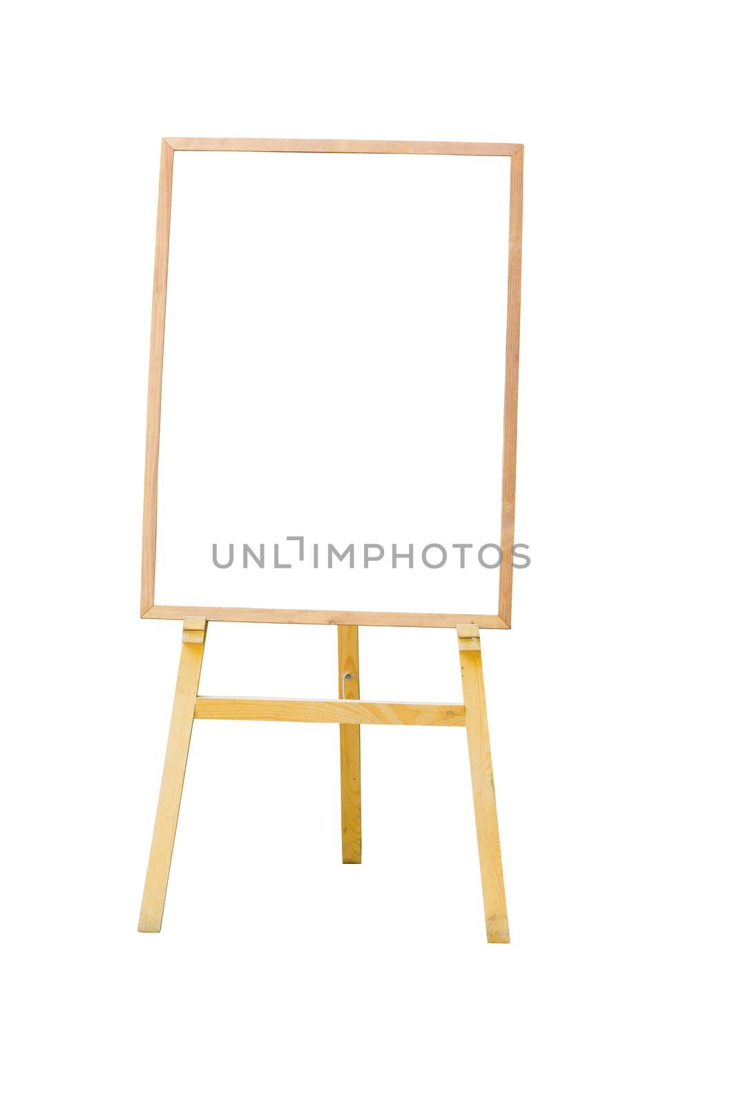 vertical photo of menu white board Isolated on white background, clipping path.