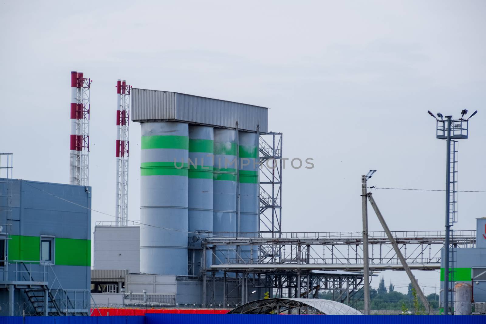 plant for the production of concrete blocks. Buildings and equipment of the plant.