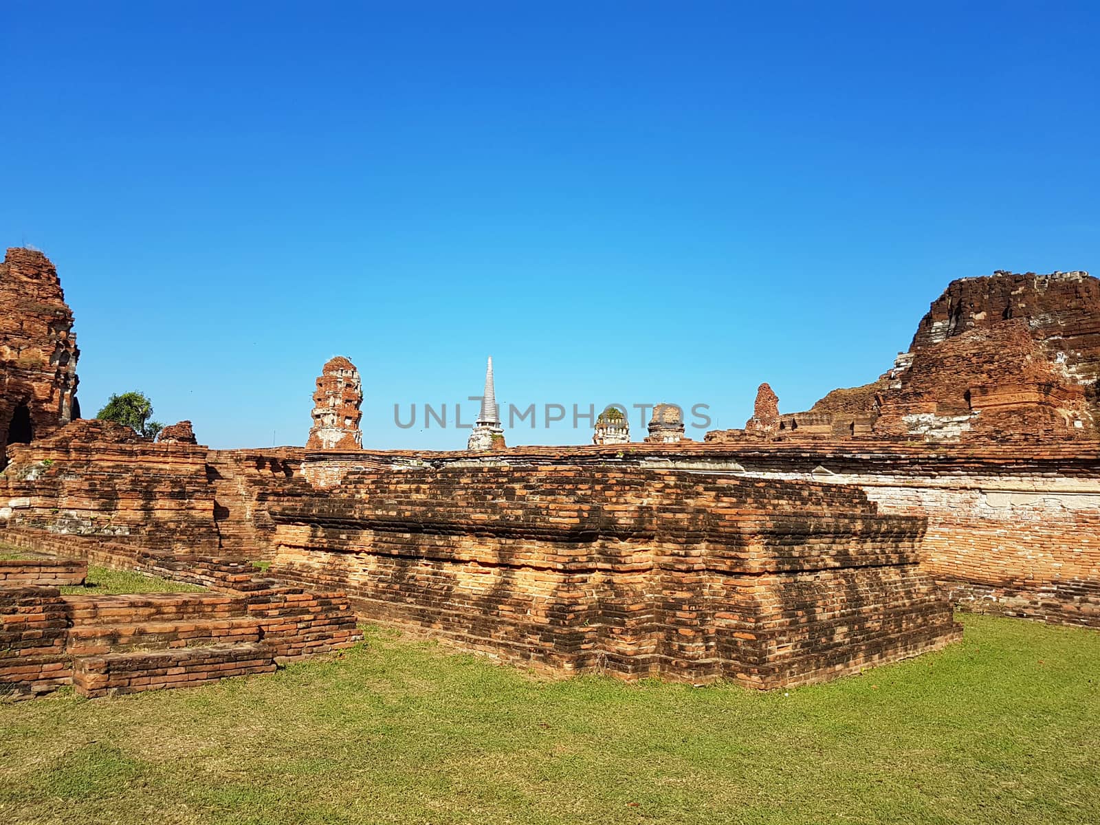 part of Wat Mahathat  in the Ayutthaya Historical Park. Thailand.