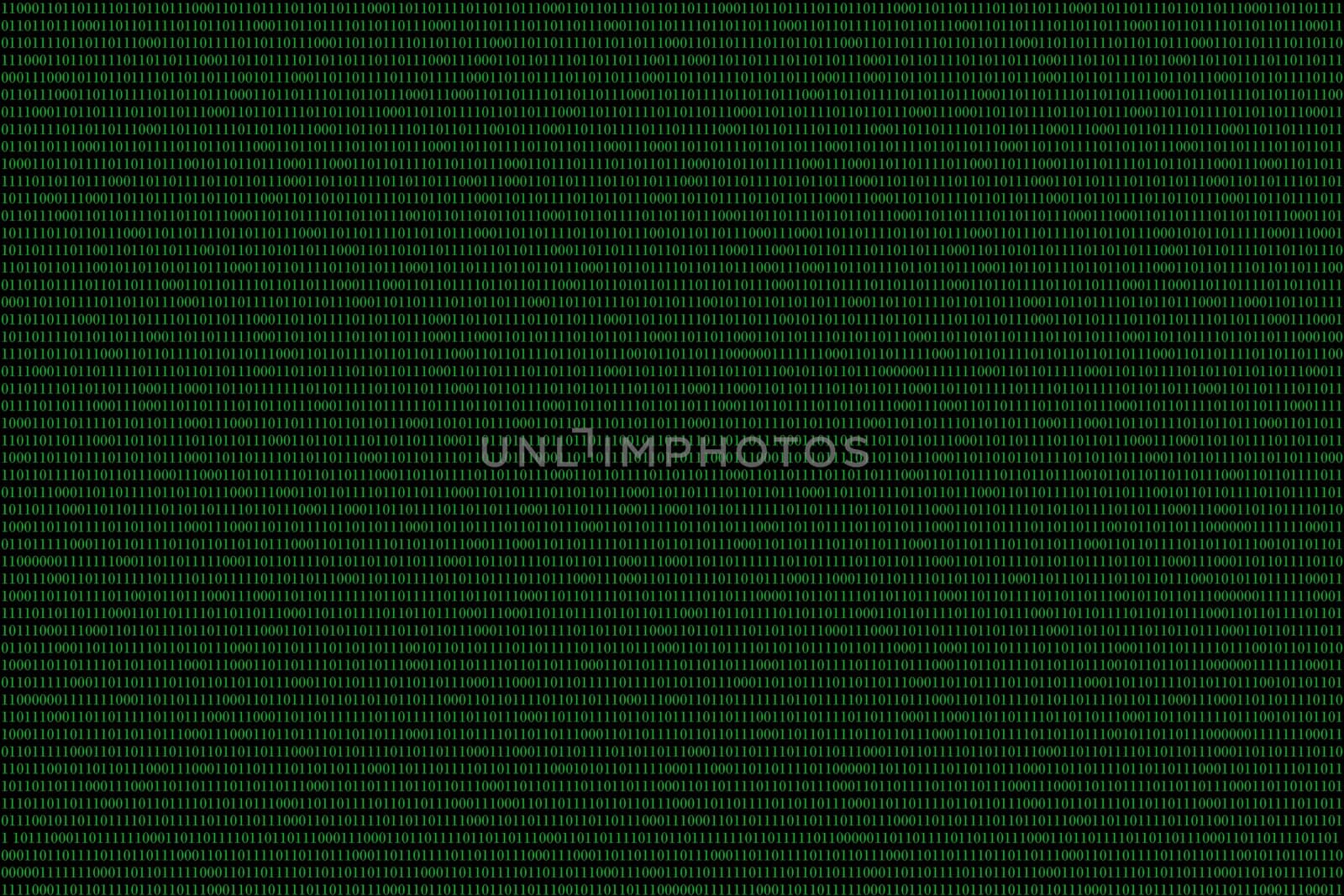 green binary computer code on black background