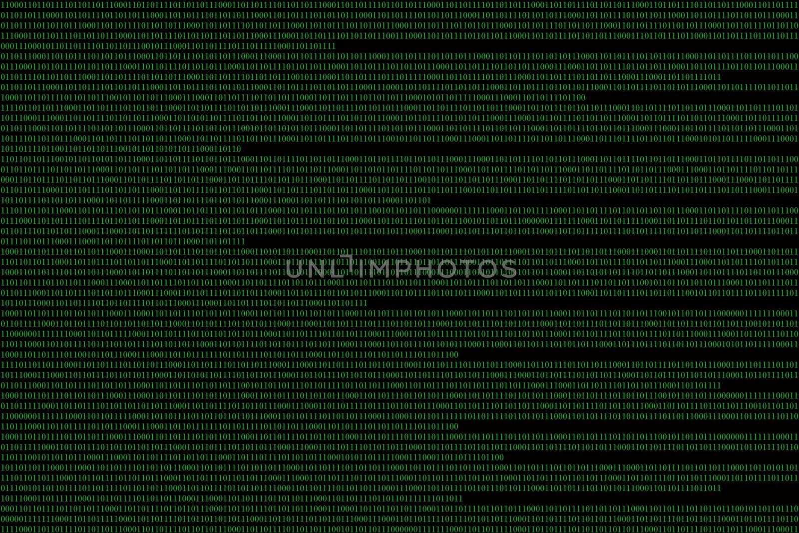 green binary computer code on black background