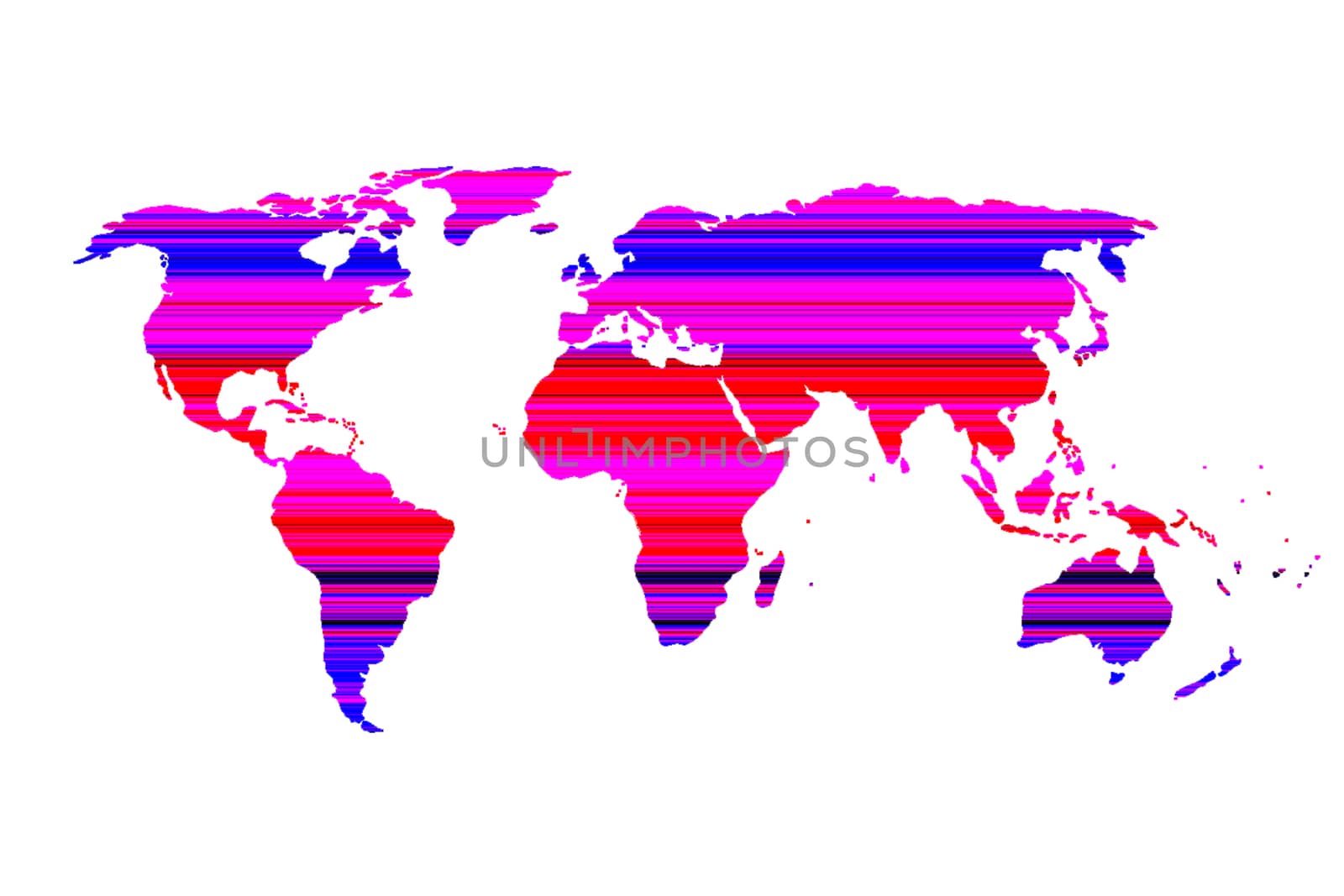 colorful world map on white background