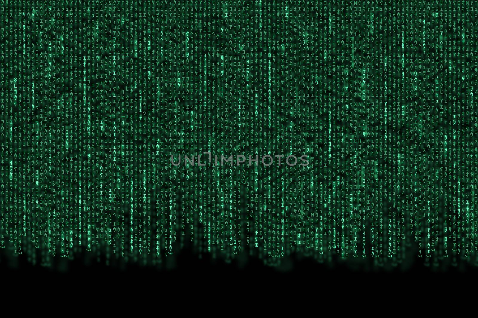 Matrix background with the green symbols