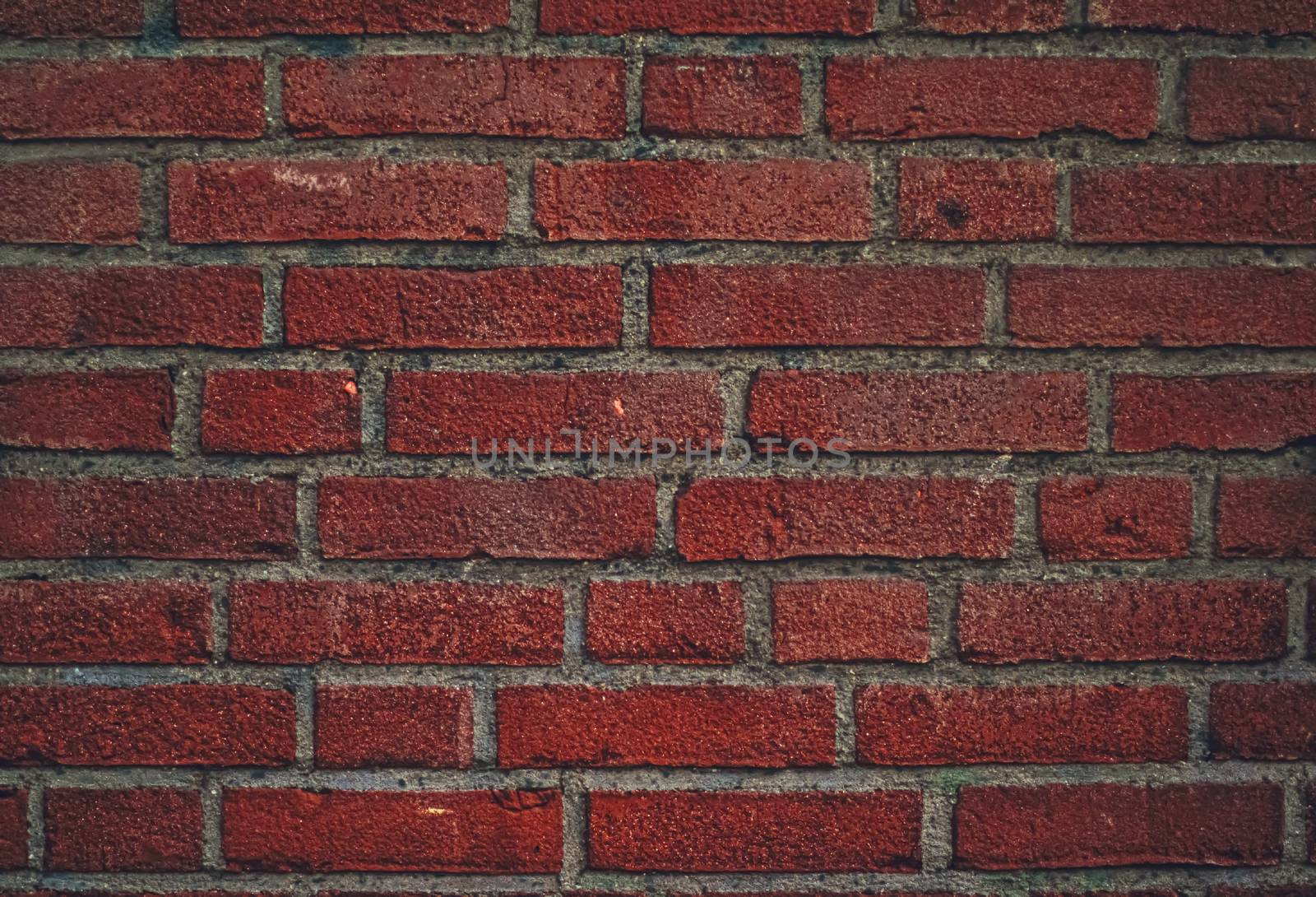 Red brick wall texture as background, design and material