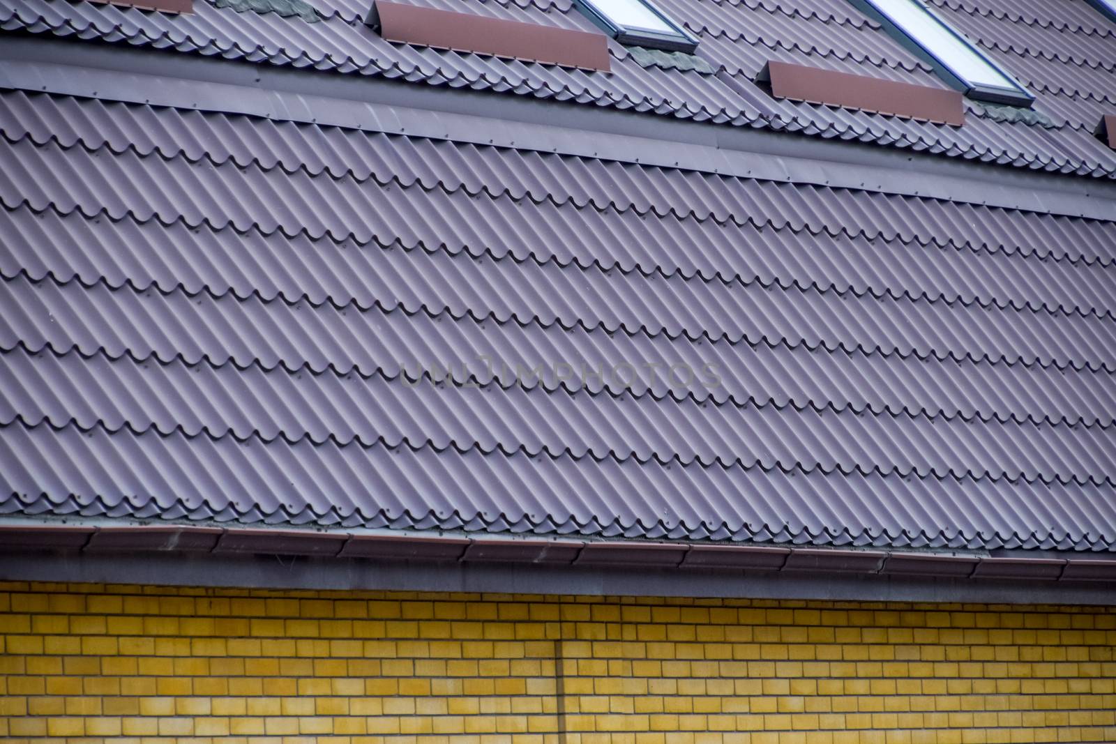 The roof of the new built houses. Housing