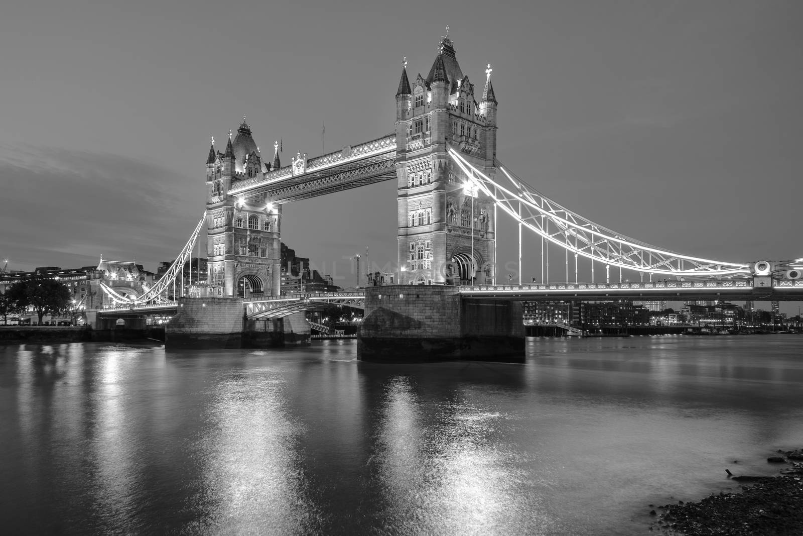 The Tower Bridge stretching over River Thames in London, England. by tamas_gabor