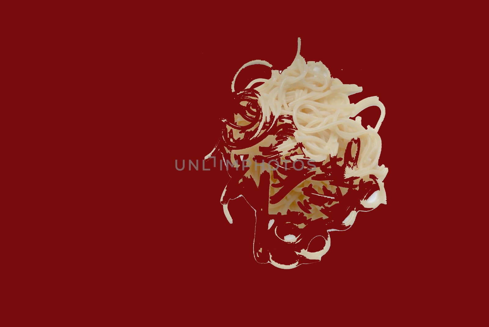 Abstract pasta on a red background by SemFid