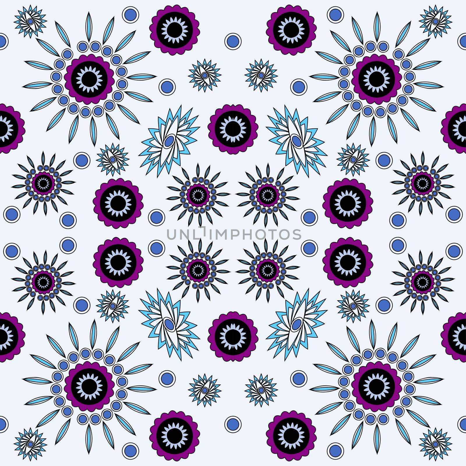 Floral pattern Flourish tiled oriental ethnic background. Arabic ornament with fantastic flowers and leaves. Wonderland motives of the paintings of ancient Indian fabric patterns.