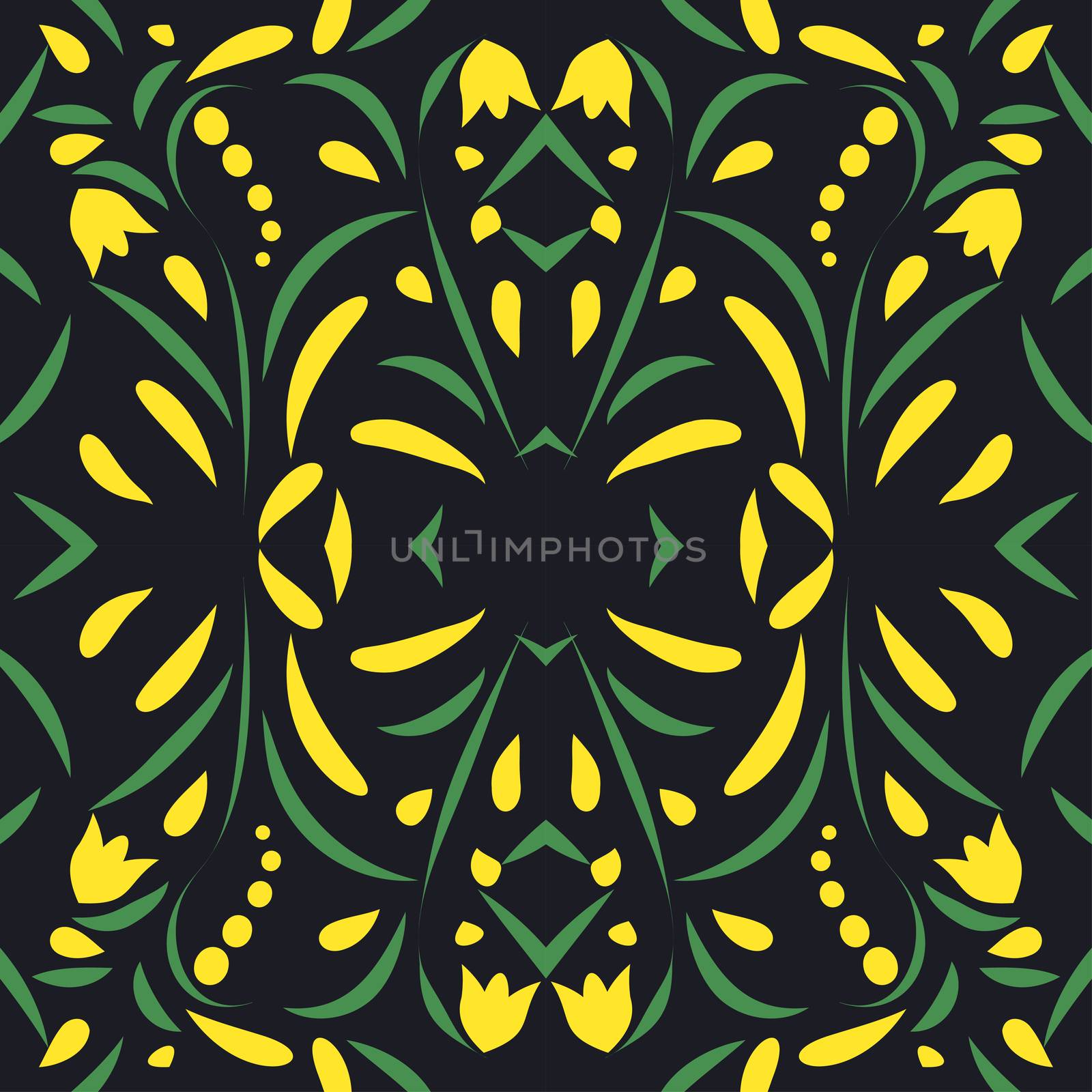 Traditional russian style flower seamless pattern vector. Decoration in khokhloma style on grunge canvas background