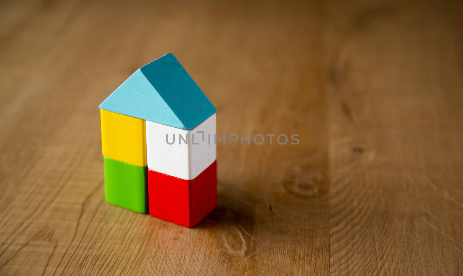 color wooden block form of cube shape