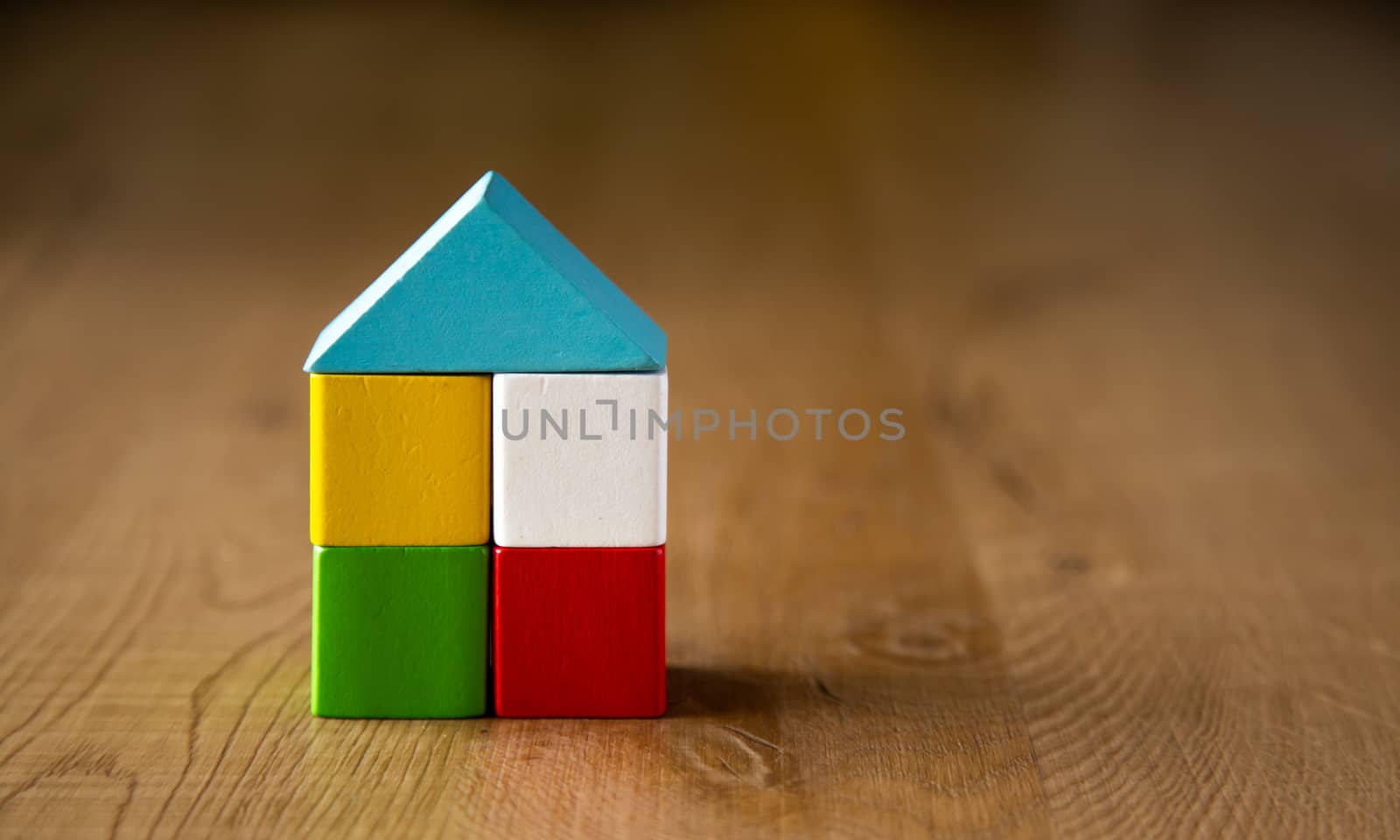 color wooden block form of cube shape