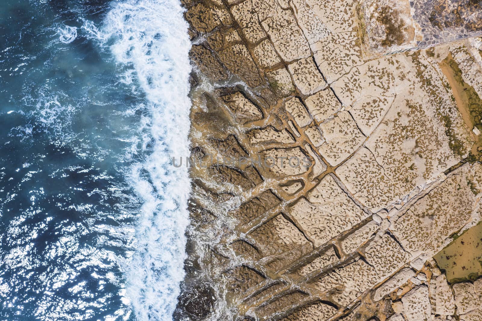 lisbon drone views seascape wave coastline beach