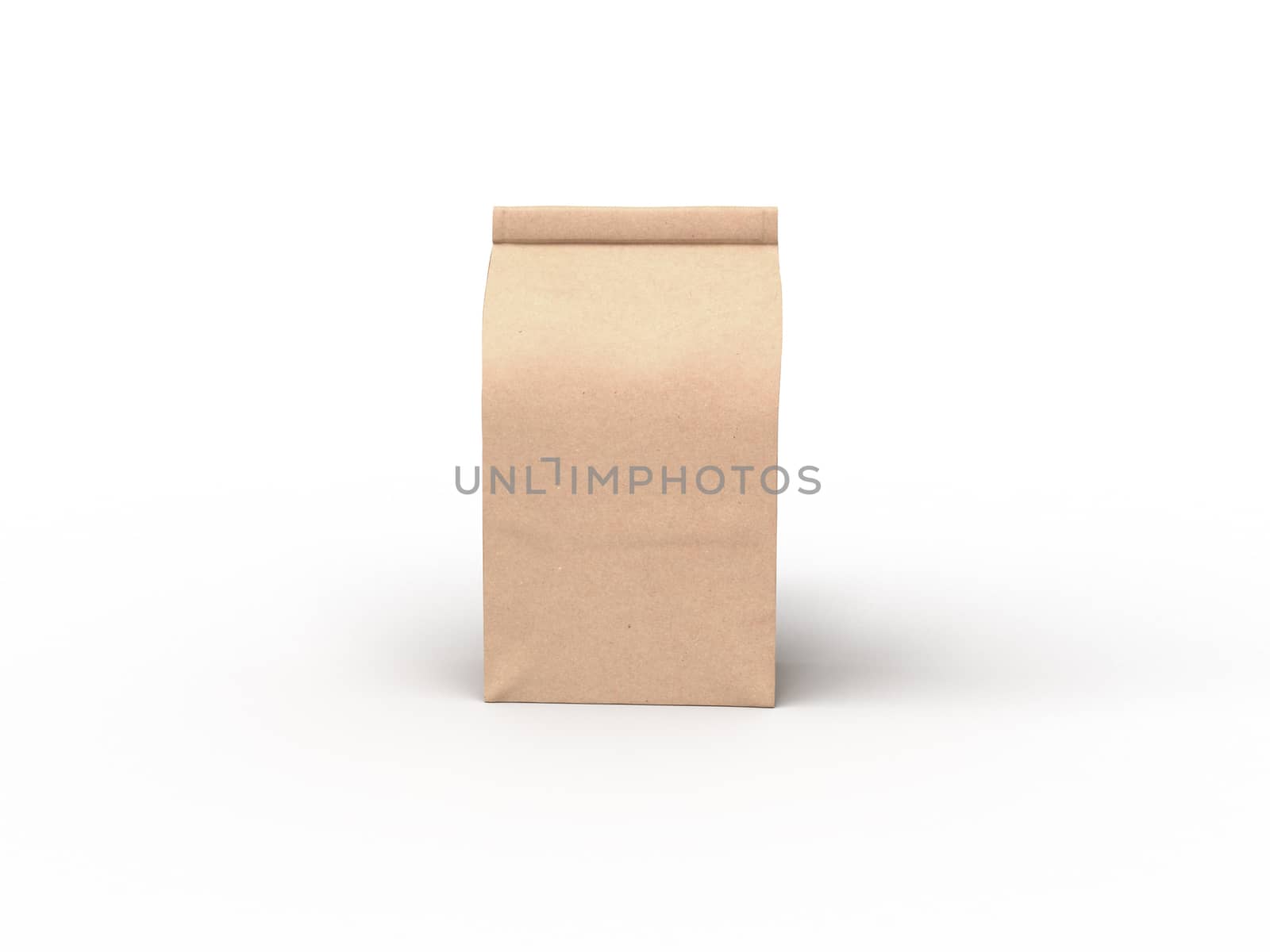 The coffee beam bag packaging mock-up design on white studio stage background by cougarsan