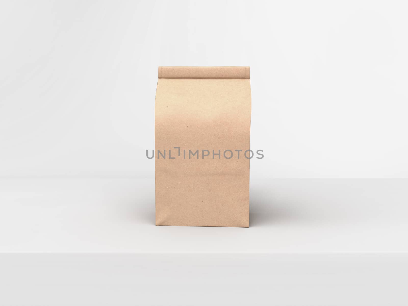 The coffee beam bag packaging mock-up design on light gray studio stage background by cougarsan