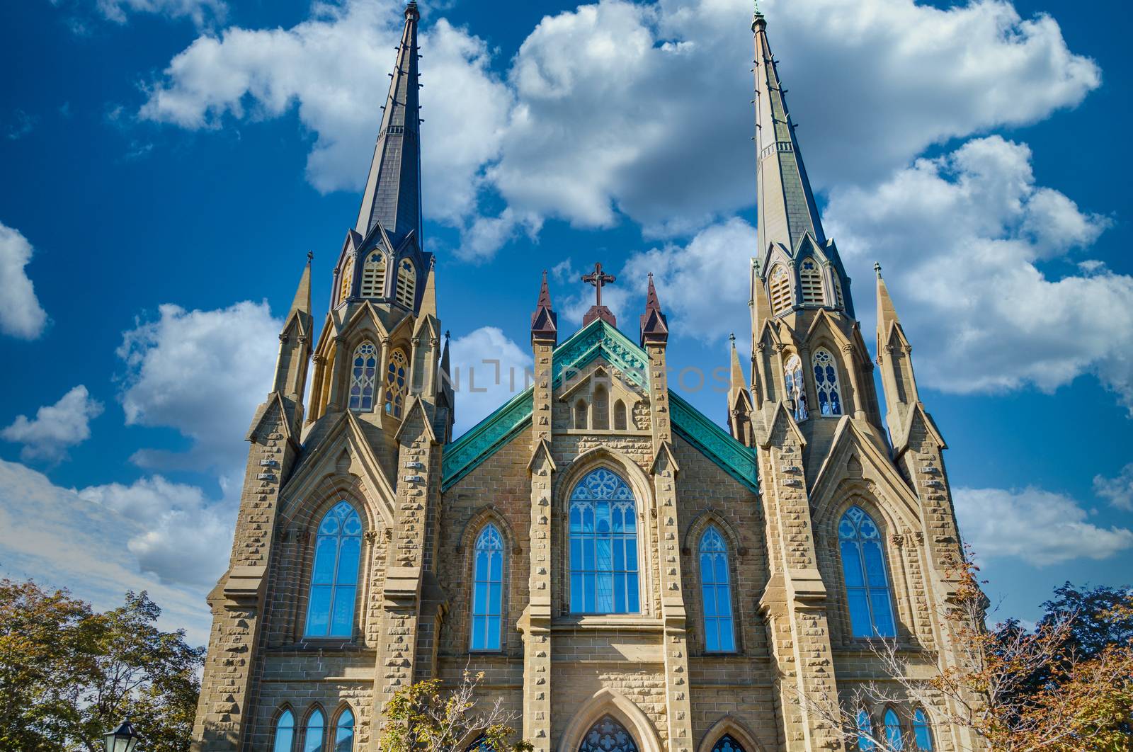 Gothic Spires of Ornate Church by dbvirago