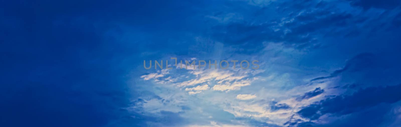 Dramatic cloudy sky at sunrise, nature and background
