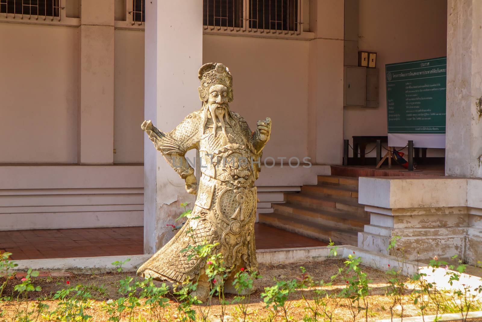 Chinese outdoor sculpture in buddhist temple