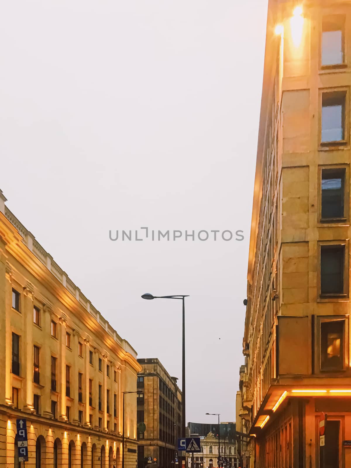 Exterior facades of classic buildings in the European city, architecture and design by Anneleven