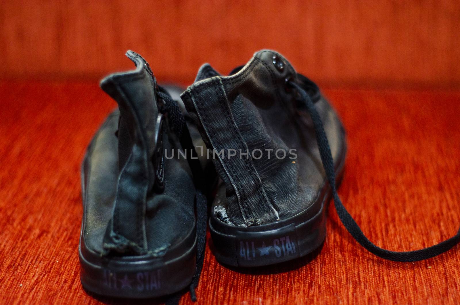 Ragged Black Stylish Shoes, Vintage Black Stylish Shoes by Hasilyus