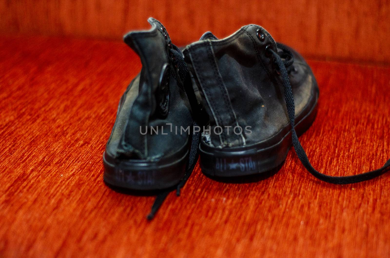 Ragged Black Stylish Shoes, Vintage Black Stylish Shoes by Hasilyus