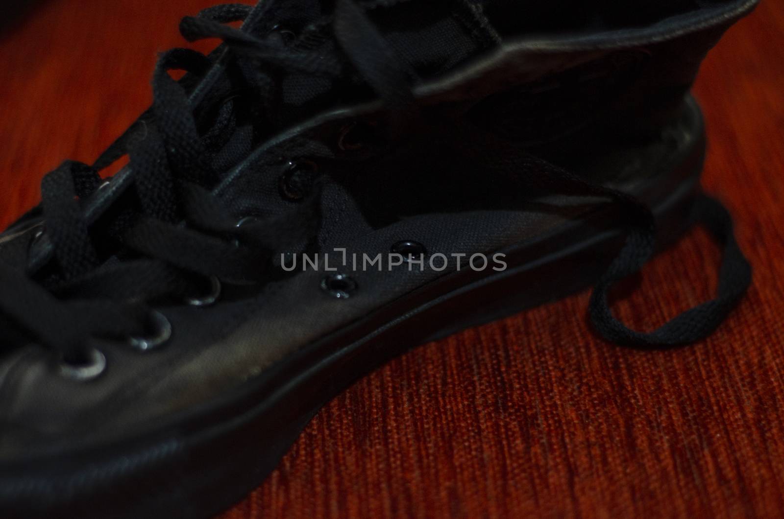 Ragged Black Stylish Shoes, Vintage Black Stylish Shoes by Hasilyus