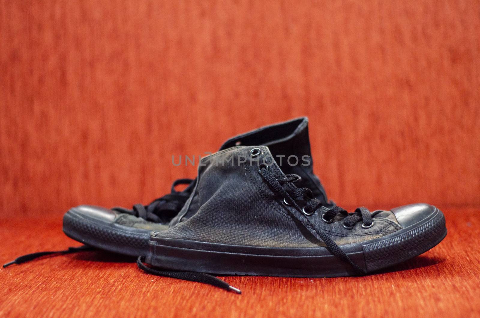 Ragged Black Stylish Shoes, Vintage Black Stylish Shoes by Hasilyus