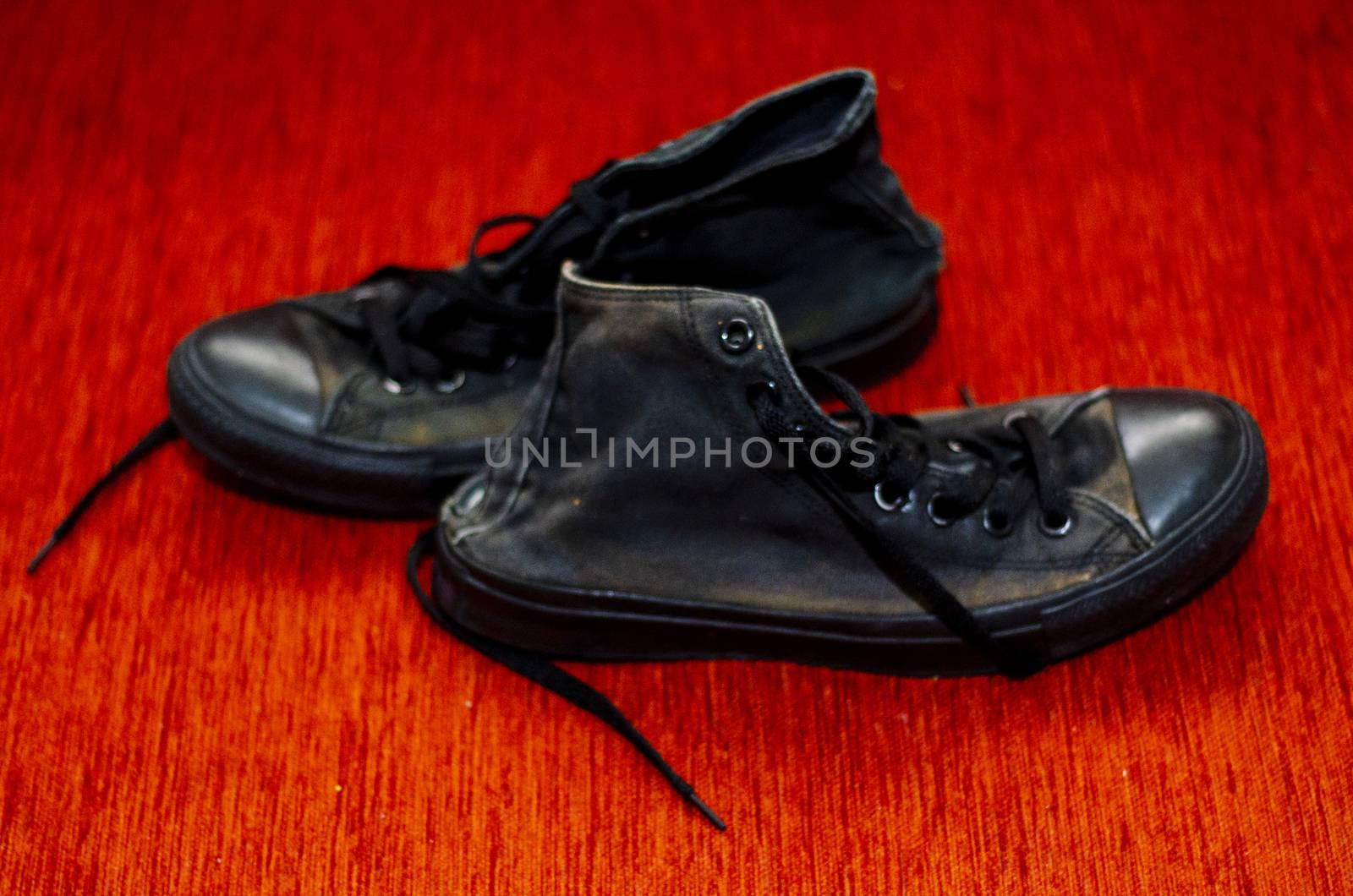 Ragged Black Stylish Shoes, Vintage Black Stylish Shoes by Hasilyus