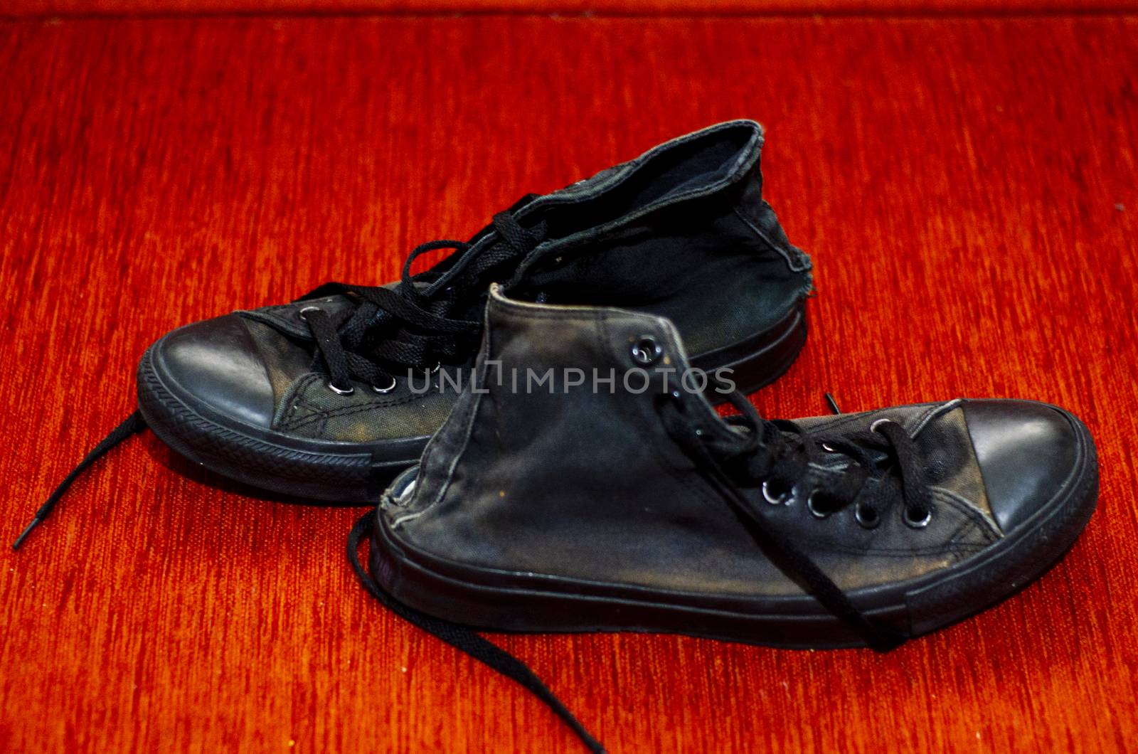 Ragged Black Stylish Shoes, Vintage Black Stylish Shoes by Hasilyus