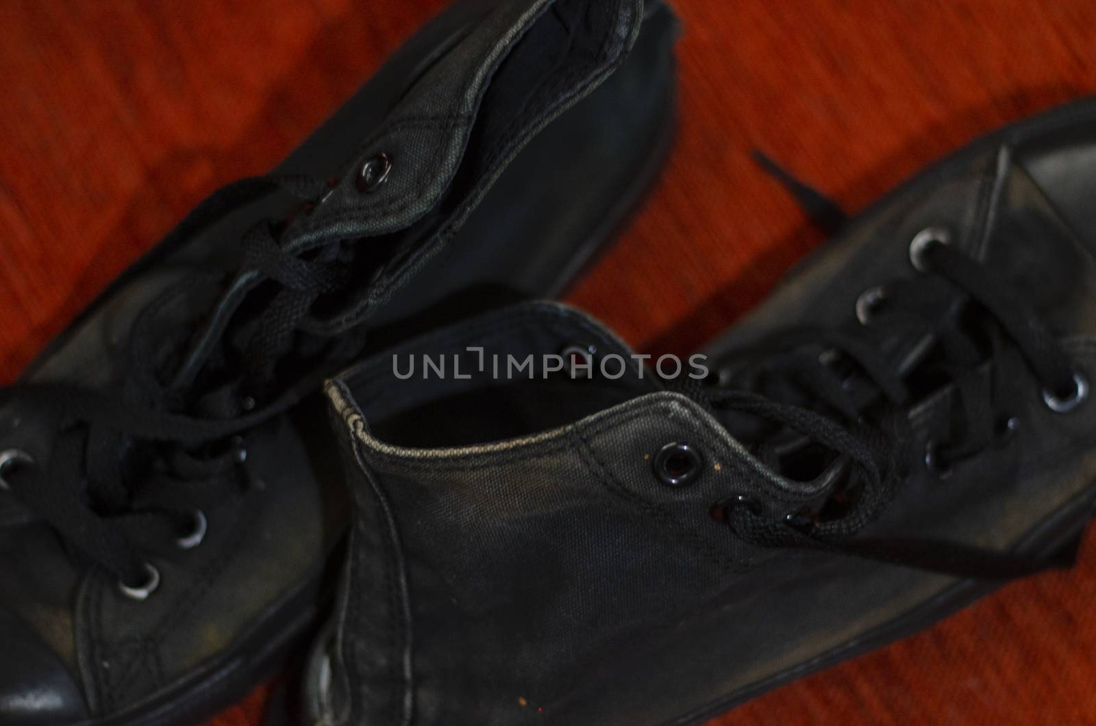 Ragged Black Stylish Shoes, Vintage Black Stylish Shoes by Hasilyus