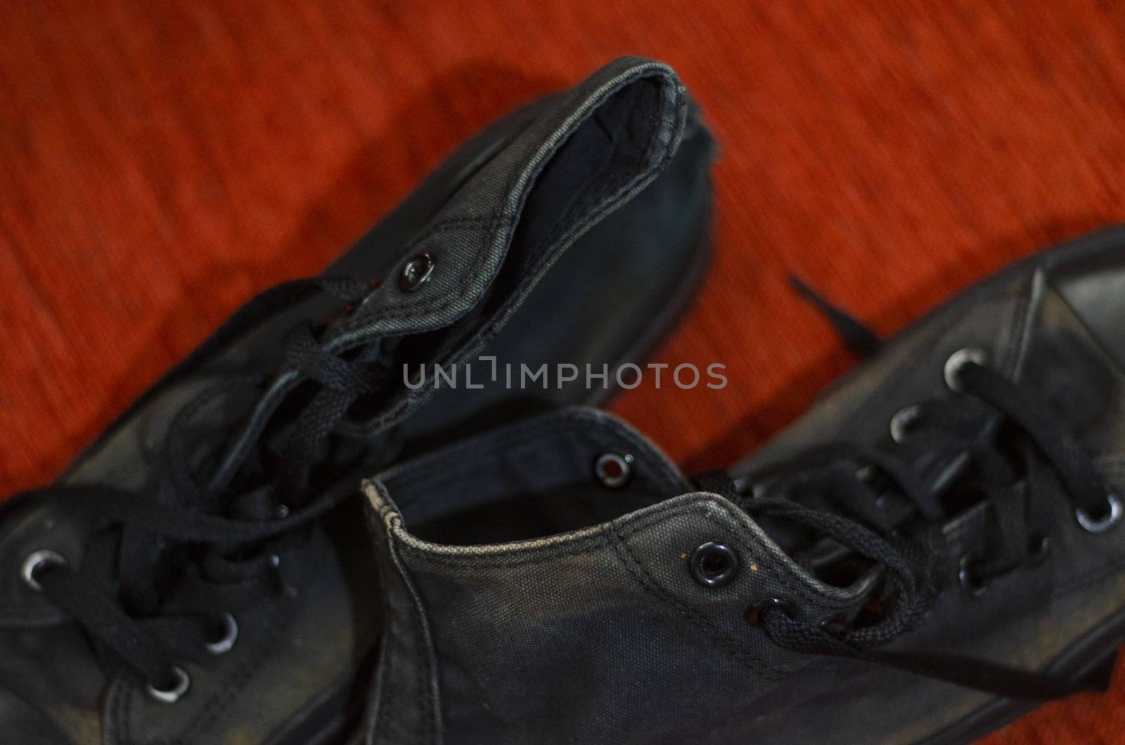 Ragged Black Stylish Shoes, Vintage Black Stylish Shoes by Hasilyus